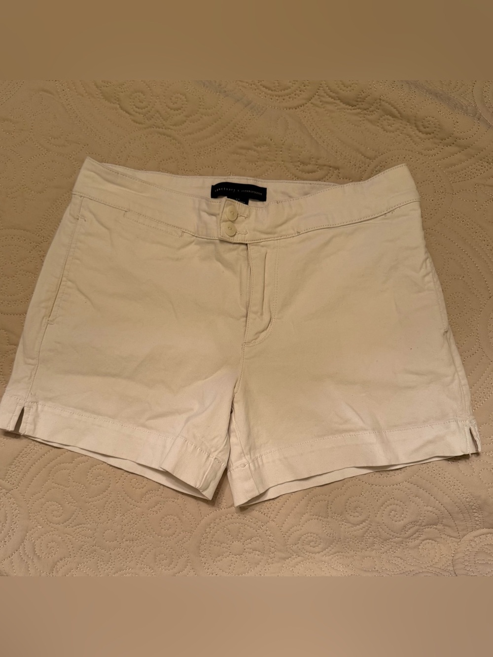 Anthropologie Neutral Cream Women's Bermuda Shorts